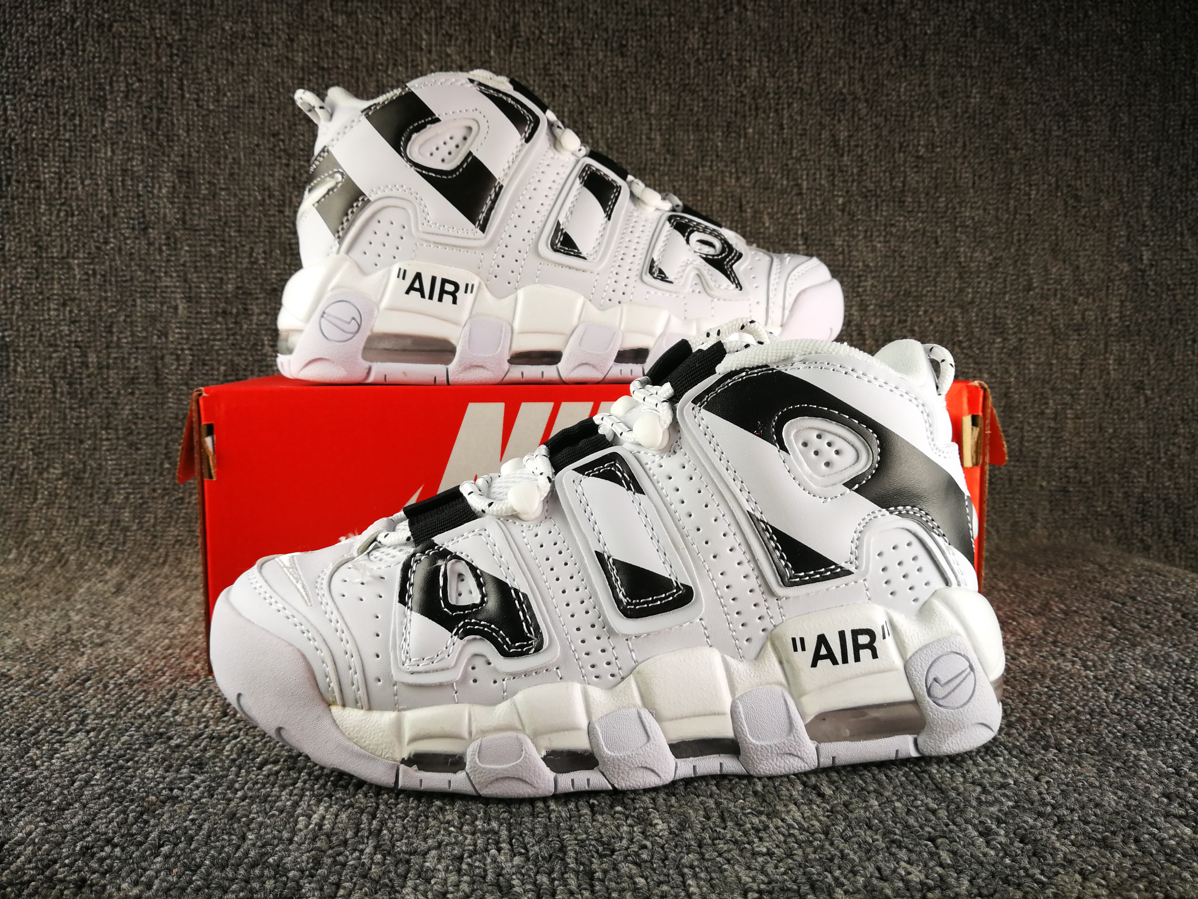 2018 Nike Air More Uptempo Silver Black Shoes